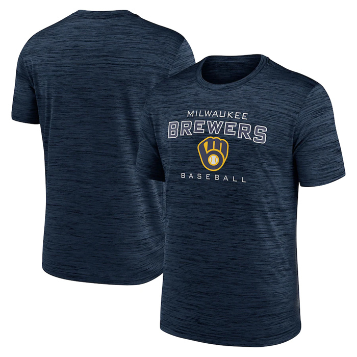 Men's Milwaukee Brewers Navy Velocity Practice Performance T-Shirt Men's Milwaukee Brewers Navy Velocity Practice Performance T-Shirt
