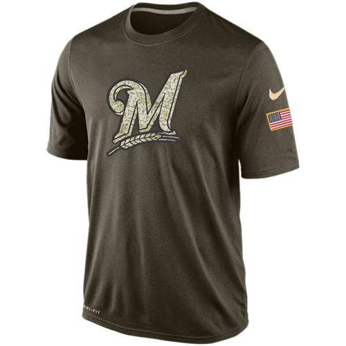 Men's Milwaukee Brewers Salute To Service Nike Dri-FIT T-Shirt Men's Milwaukee Brewers Salute To Service Nike Dri-FIT T-Shirt
