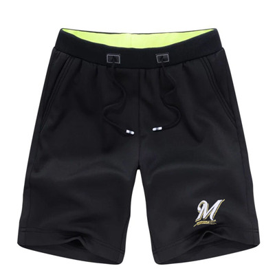 Men's Milwaukee Brewers Team Logo Black Baseball Shorts