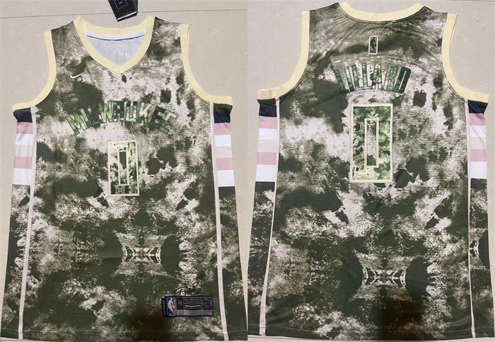 Men's Milwaukee Bucks #0 Damian Lillard Green White Stitched Basketball Jersey Men's Milwaukee Bucks #0 Damian Lillard Green White Stitched Basketball Jersey