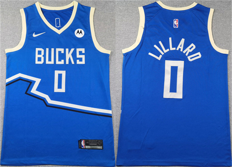 Men's Milwaukee Bucks #0 Damian Lillard Royal 2024-25 City Edition Stitched Basketball Jersey Men's Milwaukee Bucks #0 Damian Lillard Royal 2024-25 City Edition Stitched Basketball Jersey