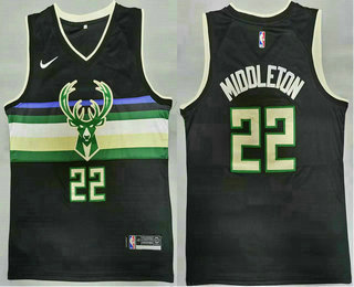 Men's Milwaukee Bucks #20 Khris Middleton Black 2021 Nike Swingman Stitched Jersey Men's Milwaukee Bucks #20 Khris Middleton Black 2021 Nike Swingman Stitched Jersey