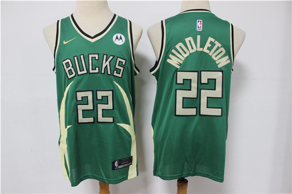 Men's Milwaukee Bucks #22 Khris Middleton Green Stitched Jersey Men's Milwaukee Bucks #22 Khris Middleton Green Stitched Jersey