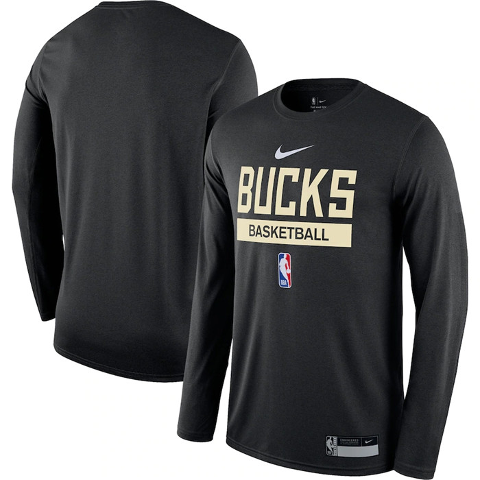 Men's Milwaukee Bucks Black 2022 23 Legend On-Court Practice Performance Long Sleeve T-Shirt Men's Milwaukee Bucks Black 2022 23 Legend On-Court Practice Performance Long Sleeve T-Shirt