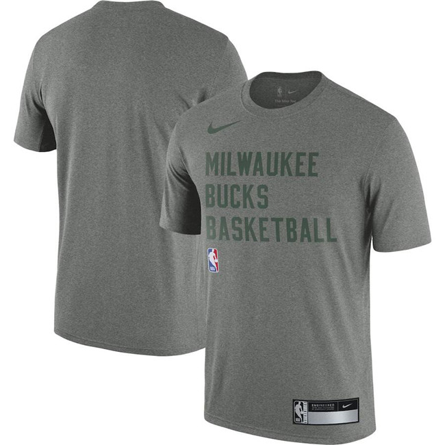 Men's Milwaukee Bucks Heather Gray 2023 24 Sideline Legend Performance Practice T-Shirt Men's Milwaukee Bucks Heather Gray 2023 24 Sideline Legend Performance Practice T-Shirt