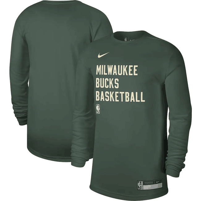 Men's Milwaukee Bucks Hunter Green 2023 24 Legend On-Court Practice Long Sleeve T-Shirt Men's Milwaukee Bucks Hunter Green 2023 24 Legend On-Court Practice Long Sleeve T-Shirt