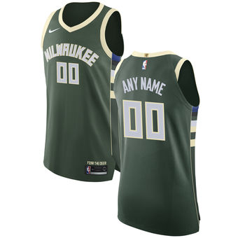 Men's Milwaukee Bucks Nike Green Custom Jersey Men's Milwaukee Bucks Nike Green Custom Jersey