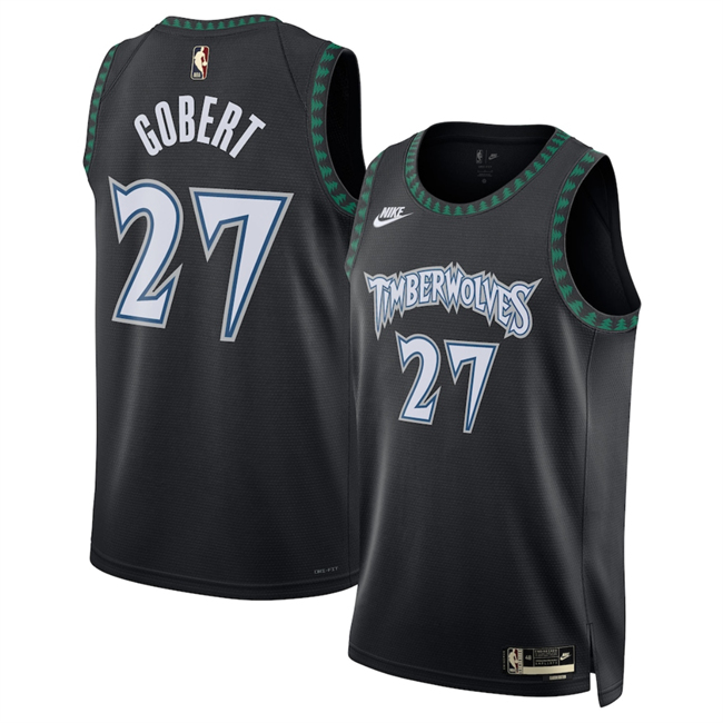 Men's Minnesota Timberwolves #27 Rudy Gobert Black 2025 Classic Edition Stitched Jersey Men's Minnesota Timberwolves #27 Rudy Gobert Black 2025 Classic Edition Stitched Jersey