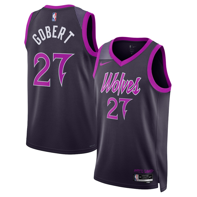 Men's Minnesota Timberwolves #27 Rudy Gobert Purple 2025 26 City Edition Stitched Jersey Men's Minnesota Timberwolves #27 Rudy Gobert Purple 2025 26 City Edition Stitched Jersey