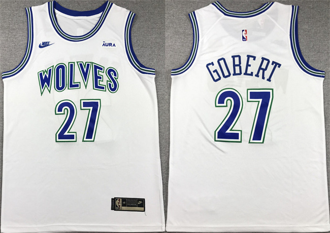 Men's Minnesota Timberwolves #27 Rudy Gobert White City Edition Stitched Jersey Men's Minnesota Timberwolves #27 Rudy Gobert White City Edition Stitched Jersey
