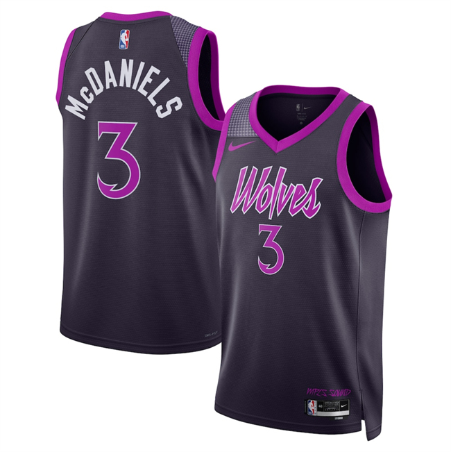 Men's Minnesota Timberwolves #3 Jaden McDaniels Purple 2025 26 City Edition Stitched Jersey Men's Minnesota Timberwolves #3 Jaden McDaniels Purple 2025 26 City Edition Stitched Jersey