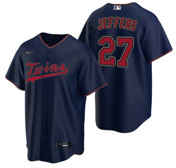 Men's Minnesota Twins #27 Ryan Jeffers Navy Cool Base Stitched Jersey Men's Minnesota Twins #27 Ryan Jeffers Navy Cool Base Stitched Jersey