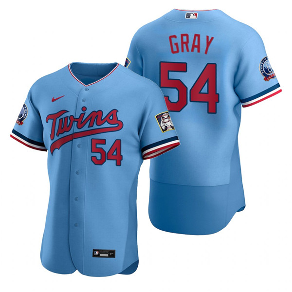 Men's Minnesota Twins #54 Sonny Gray Blue Flex Base Stitched Jersey Men's Minnesota Twins #54 Sonny Gray Blue Flex Base Stitched Jersey