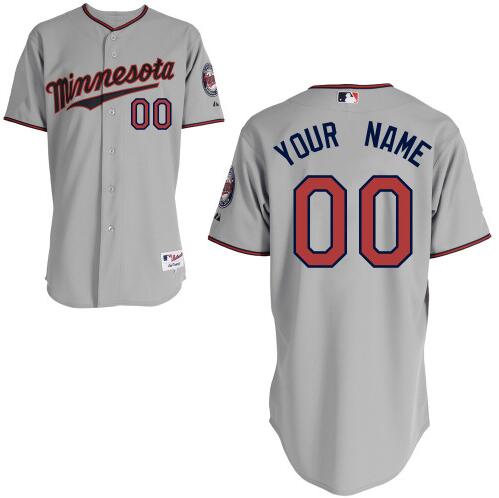 Men's Minnesota Twins Authentic Custom Road Gray Stitched Baseball Jersey Men's Minnesota Twins Authentic Custom Road Gray Stitched Baseball Jersey