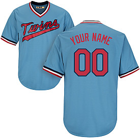 Men's Minnesota Twins Custom Cool Base 1965 Light Blue Jersey Men's Minnesota Twins Custom Cool Base 1965 Light Blue Jersey