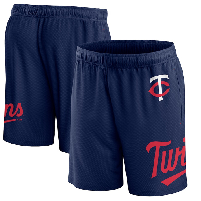 Men's Minnesota Twins Navy Clincher Mesh Shorts Men's Minnesota Twins Navy Clincher Mesh Shorts