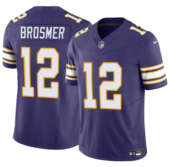 Men's Minnesota Vikings #12 Max Brosmer Purple 2025 F.U.S.E. Throwback Vapor Untouchable Limited Stitched Jersey