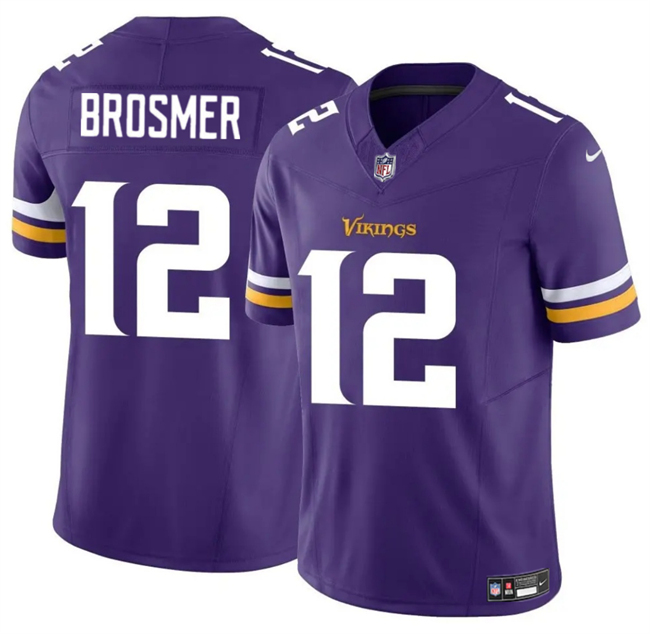 Men's Minnesota Vikings #12 Max Brosmer Purple 2025 F.U.S.E. Vapor Untouchable Limited Stitched Jersey