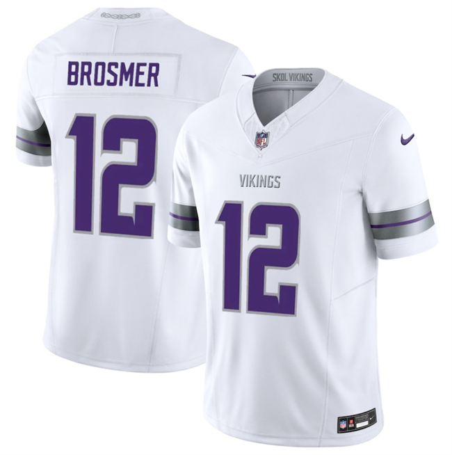 Men's Minnesota Vikings #12 Max Brosmer White 2025 F.U.S.E. Winter Warrior Limited Stitched Jersey
