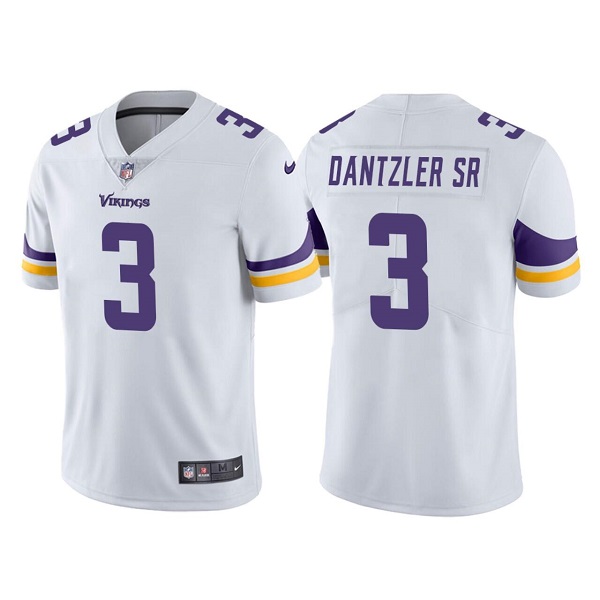 Men's Minnesota Vikings #3 Cameron Dantzler White Vapor Untouchable Stitched Jersey Men's Minnesota Vikings #3 Cameron Dantzler White Vapor Untouchable Stitched Jersey