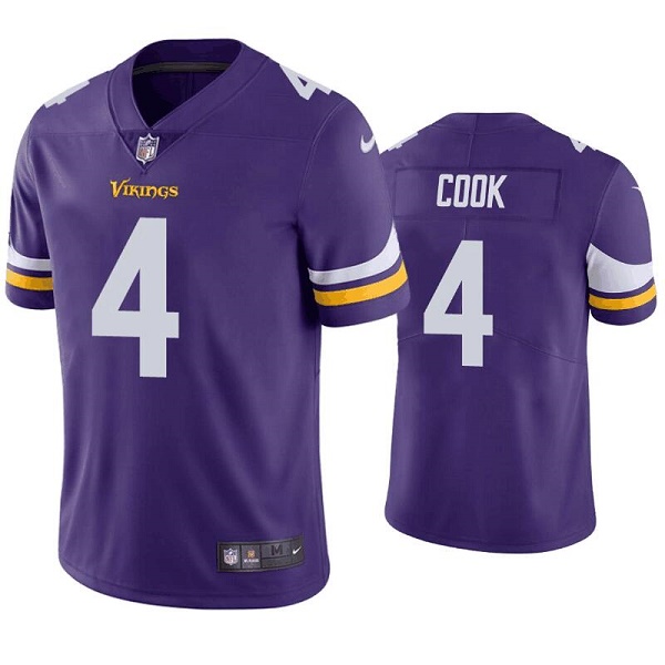 Men's Minnesota Vikings #4 Dalvin Cook Purple Vapor Untouchable Stitched Jersey Men's Minnesota Vikings #4 Dalvin Cook Purple Vapor Untouchable Stitched Jersey
