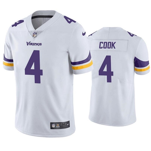 Men's Minnesota Vikings #4 Dalvin Cook White Vapor Untouchable Stitched Jersey Men's Minnesota Vikings #4 Dalvin Cook White Vapor Untouchable Stitched Jersey