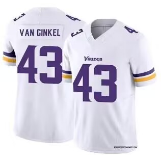 Men's Minnesota Vikings #43 Andrew Van Ginkel White Team Vapor Limited Jersey