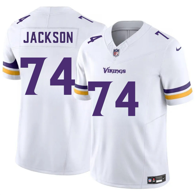 Men's Minnesota Vikings #74 Donovan Jackson White 2025 Draft F.U.S.E. Vapor Untouchable Limited Stitched Jersey