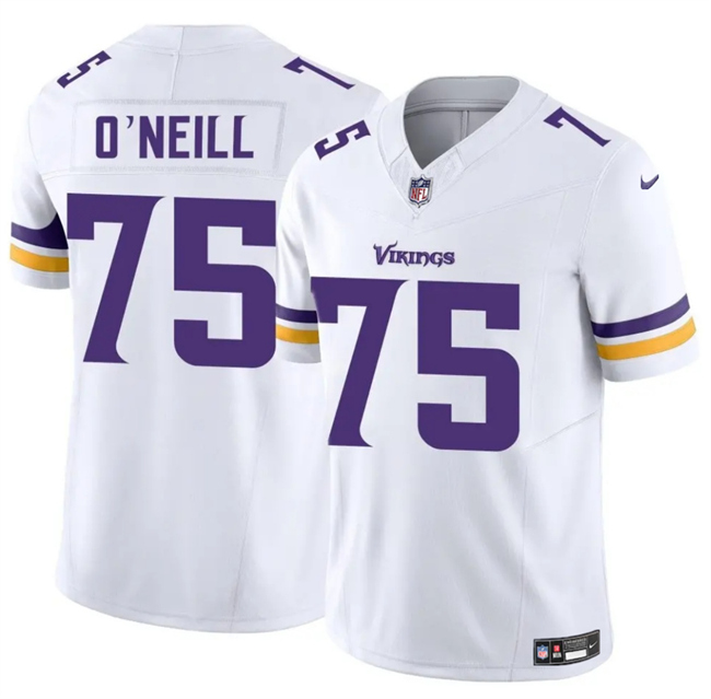 Men's Minnesota Vikings #75 Brian O’Neill White 2025 F.U.S.E. Vapor Untouchable Limited Stitched Jersey