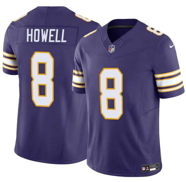 Men's Minnesota Vikings #8 Sam Howell Purple 2023 F.U.S.E. Throwback Vapor Untouchable Limited Stitched Jersey