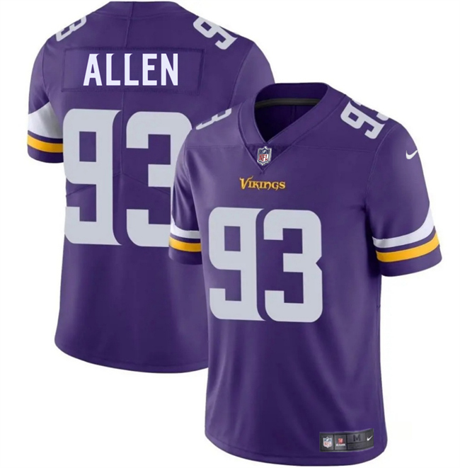 Men's Minnesota Vikings #93 Jonathan Allen Purple 2025 Vapor Untouchable Limited Stitched Jersey