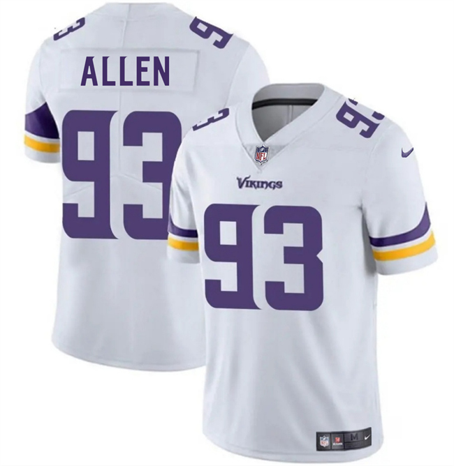 Men's Minnesota Vikings #93 Jonathan Allen White 2025 Vapor Untouchable Limited Stitched Jersey