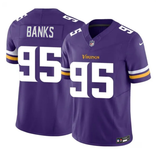 Men's Minnesota Vikings #95 Caleb Banks Purple 2026 Draft F.U.S.E. Vapor Untouchable Limited Stitched Jersey Men's Minnesota Vikings #95 Caleb Banks Purple 2026 Draft F.U.S.E. Vapor Untouchable Limited Stitched Jersey
