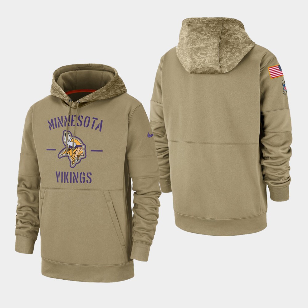 Men's Minnesota Vikings 2019 Salute to Service Sideline Therma Hoodie Tan Men's Minnesota Vikings 2019 Salute to Service Sideline Therma Hoodie Tan