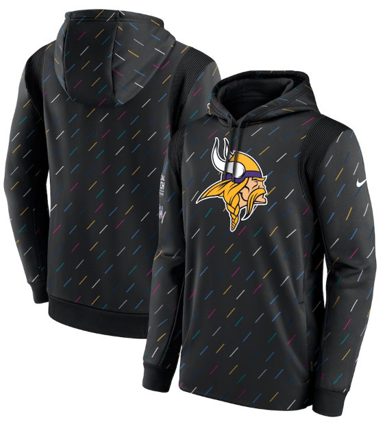 Men's Minnesota Vikings 2021 Charcoal Crucial Catch Therma Pullover Hoodie Men's Minnesota Vikings 2021 Charcoal Crucial Catch Therma Pullover Hoodie