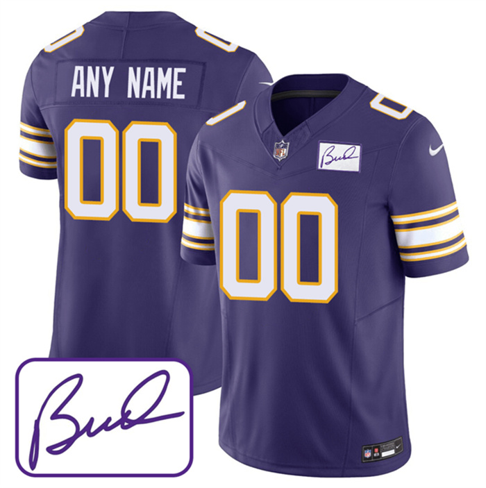 Men's Minnesota Vikings Active Player Custom Purple 2023 F.U.S.E. Bud Grant Patch Limited Stitched Jersey Men's Minnesota Vikings Active Player Custom Purple 2023 F.U.S.E. Bud Grant Patch Limited Stitched Jersey