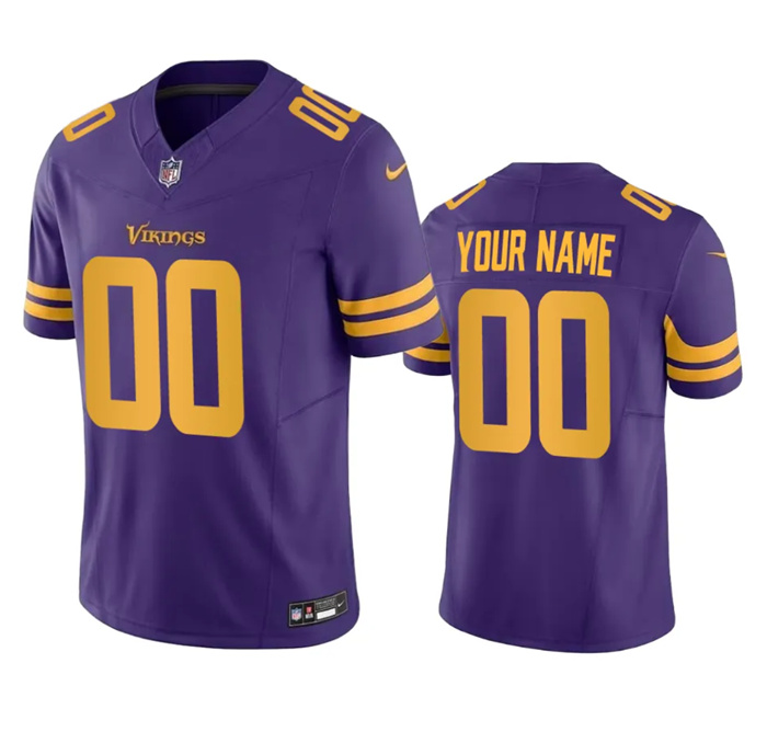 Men's Minnesota Vikings Active Player Custom Purple 2023 F.U.S.E. Color Rush Stitched Jersey Men's Minnesota Vikings Active Player Custom Purple 2023 F.U.S.E. Color Rush Stitched Jersey