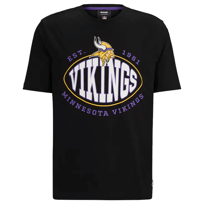 Men's Minnesota Vikings Black BOSS X Trap T-Shirt Men's Minnesota Vikings Black BOSS X Trap T-Shirt