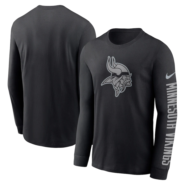 Men's Minnesota Vikings Black Long Sleeve T-Shirt Men's Minnesota Vikings Black Long Sleeve T-Shirt