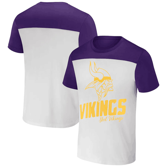 Men's Minnesota Vikings Cream Purple X Darius Rucker Collection Colorblocked T-Shirt Men's Minnesota Vikings Cream Purple X Darius Rucker Collection Colorblocked T-Shirt