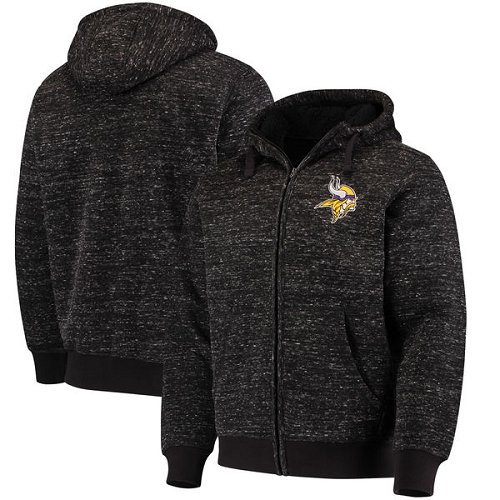 Men's Minnesota Vikings G-III Sports by Carl Banks Discovery Sherpa Heathered Black Full-Zip Jacket Men's Minnesota Vikings G-III Sports by Carl Banks Discovery Sherpa Heathered Black Full-Zip Jacket