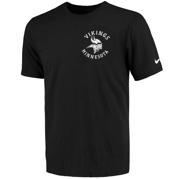 Men's Minnesota Vikings Nike Black Helmet Tri Blend T-Shirt Men's Minnesota Vikings Nike Black Helmet Tri Blend T-Shirt