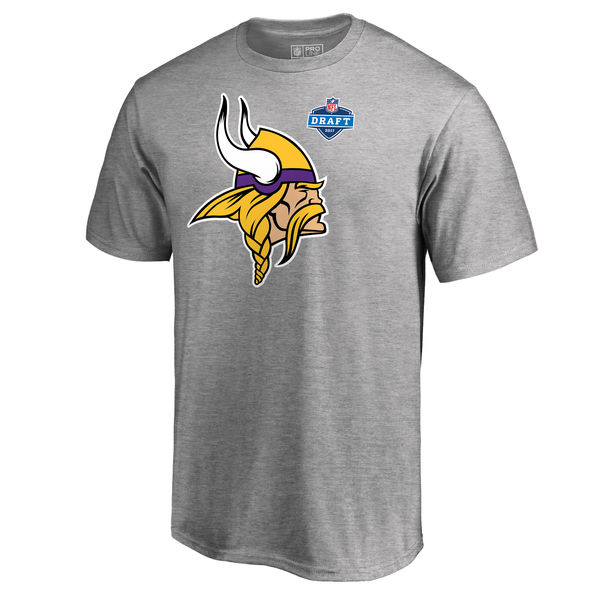 Men's Minnesota Vikings Pro Line by Fanatics Branded Heather Gray 2017 NFL Draft Athletic Heather T-Shirt Men's Minnesota Vikings Pro Line by Fanatics Branded Heather Gray 2017 NFL Draft Athletic Heather T-Shirt