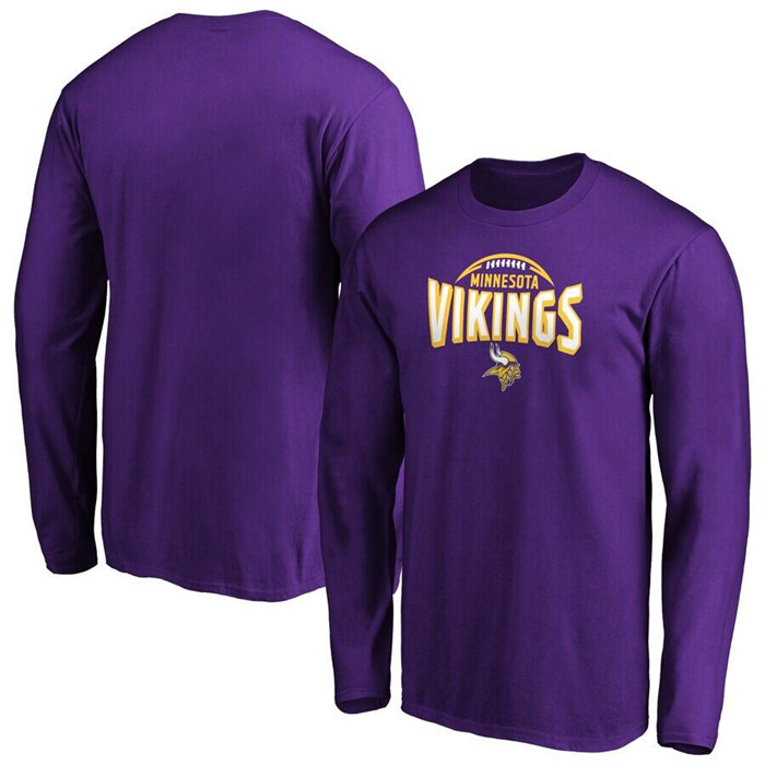 Men's Minnesota Vikings Purple Clamp Down Long Sleeve T-Shirt Men's Minnesota Vikings Purple Clamp Down Long Sleeve T-Shirt