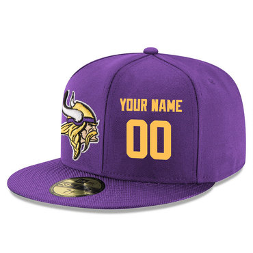 Men's Minnesota Vikings Purple Color Snapback Custom Hat (Stitched any name&number) 1 Men's Minnesota Vikings Purple Color Snapback Custom Hat (Stitched any name&number) 1