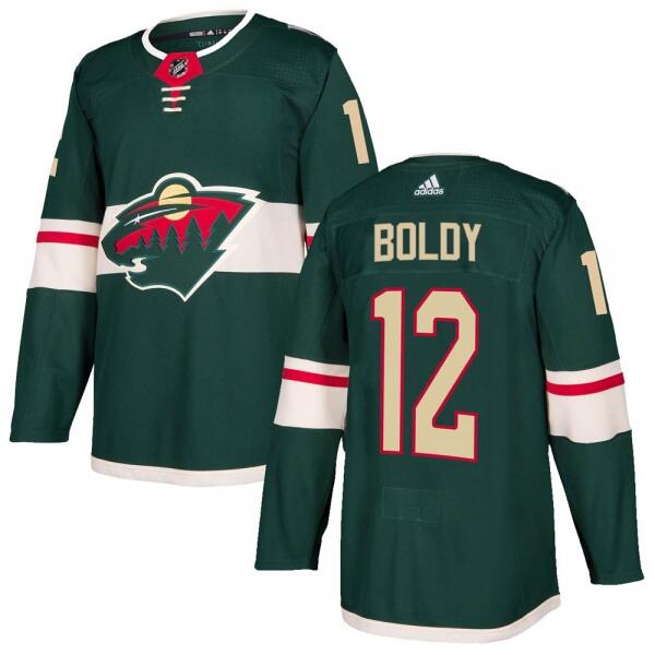 Men's Minnesota Wild #12 Matt Boldy Green Stitched Jersey Men's Minnesota Wild #12 Matt Boldy Green Stitched Jersey