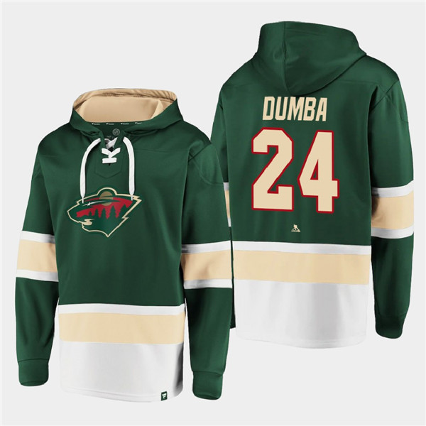 Men's Minnesota Wild #24 Matt Dumba Green All Stitched Sweatshirt Hoodie Men's Minnesota Wild #24 Matt Dumba Green All Stitched Sweatshirt Hoodie