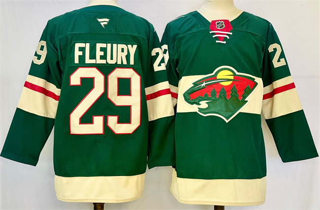 Men's Minnesota Wild #29 Marc-Andre Fleury Green 2024-25 Home Stitched Hockey Jersey Men's Minnesota Wild #29 Marc-Andre Fleury Green 2024-25 Home Stitched Hockey Jersey