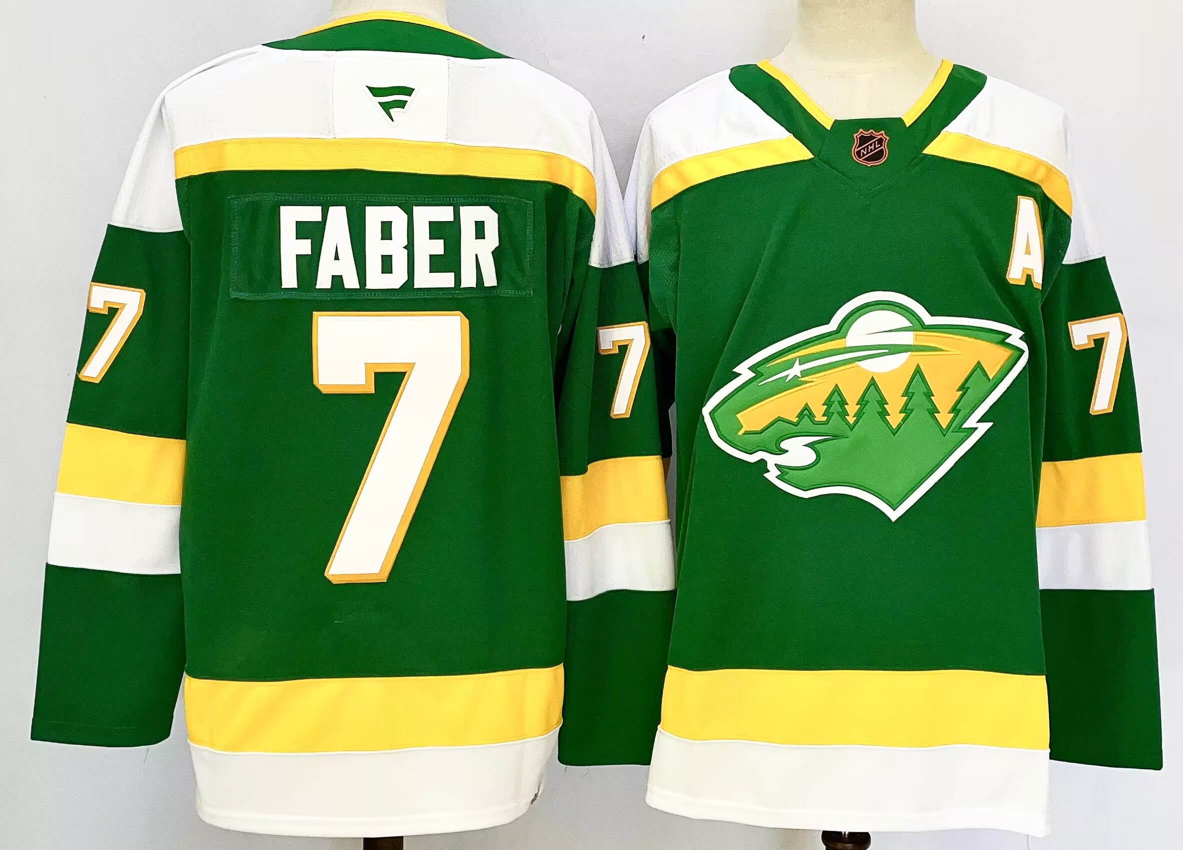 Men's Minnesota Wild #7 Brock Faber Green 2024-25 Alternate With A Patch Stitched Hockey Jersey Men's Minnesota Wild #7 Brock Faber Green 2024-25 Alternate With A Patch Stitched Hockey Jersey