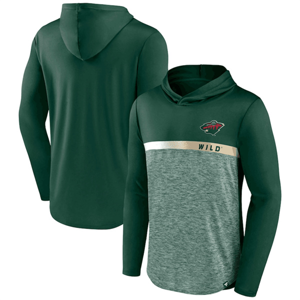 Men's Minnesota Wild Green Podium Defender Pullover Hoodie Men's Minnesota Wild Green Podium Defender Pullover Hoodie